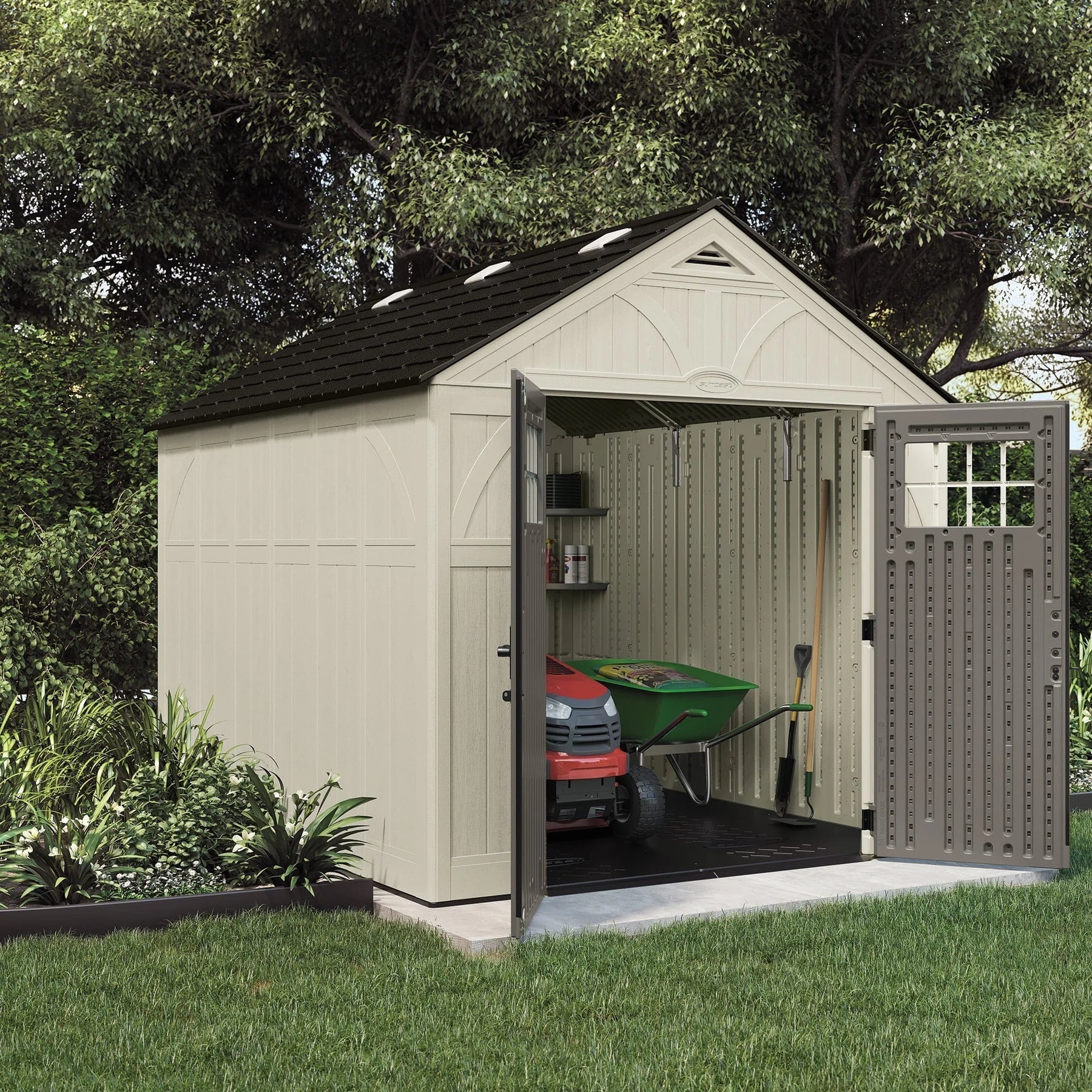 Suncast 8 x 10 ft. Metal and Resin Storage Shed, Vanilla - Product image 2