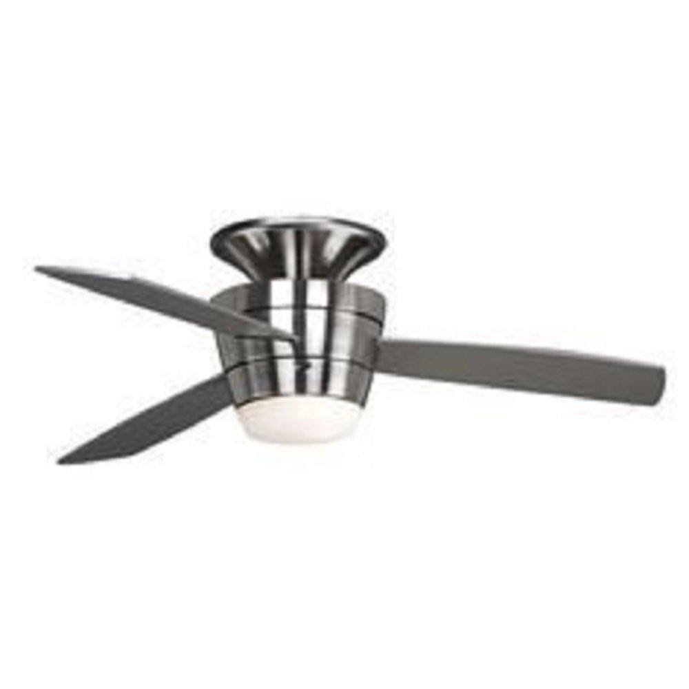 Harbor Breeze Mazon 44-in Brushed Nickel Flush Mount Indoor Ceiling Fan with Light Kit and Remote (3-Blade) - Product image 1