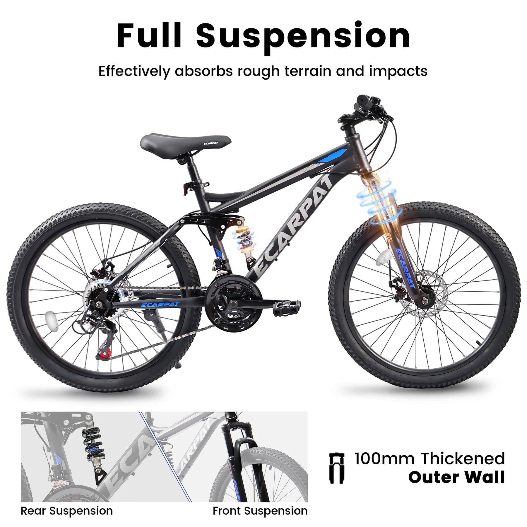 Mountain Bike 26 in Wheels, 21 - Speed Full Suspension Mens Womens Trail Commuter City Mountain Bike - Product image 7