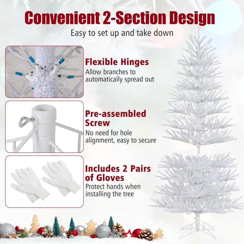 7 FT Pre-Lit Artificial Christmas Tree with 923 Multicolored LED RGB Lights, 820 White Branch Tips, Remote - Product image 8