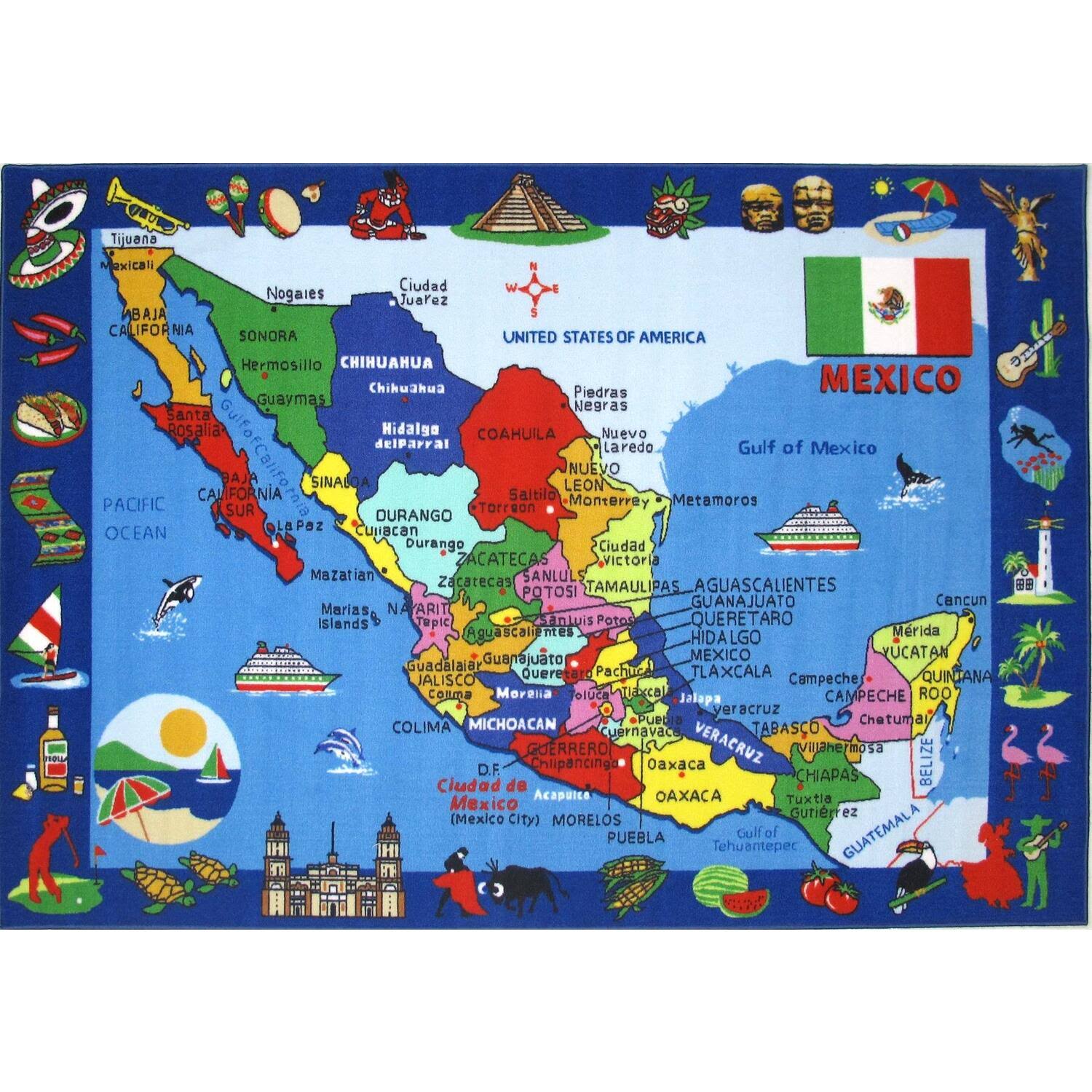Fun Rugs Map of Mexico 51"x78" Area Rug - Product image 1