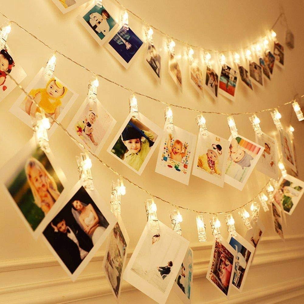 Dopheuor Photo Clip String Lights LED Battery Operated Starry Fairy Copper String Lights with Clips Warm - Product image 1