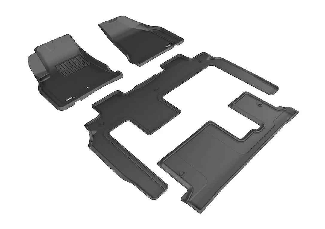 3D MAXpider L1CH06001509 - 2009-2017 Chevrolet Traverse Kagu 1st & 2nd & 3rd Row Floormats - Black